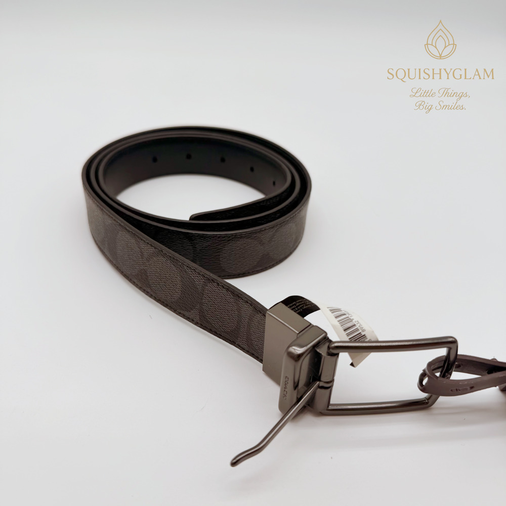 Coach F64825 Reversible Belt Signature Canvas Leather 30mm